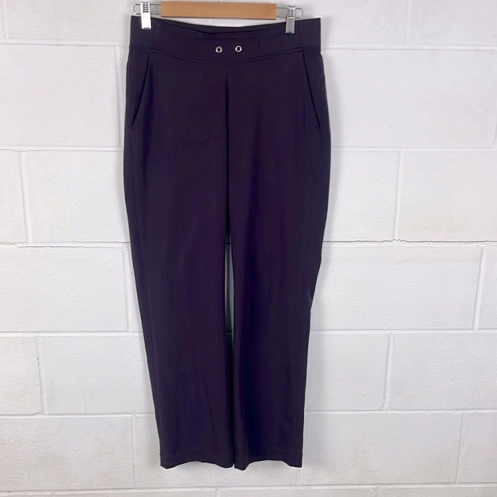 Athleta women’s mid rise plum straight leg trouser pant
